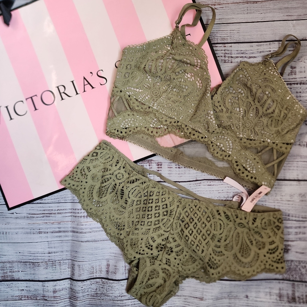 Victoria's Secret Dream Angels bralette set Green size small NWT